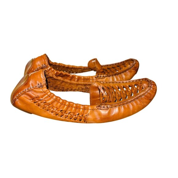 Cole Haan Tan Leather Woven Slip-On Loafers Moccasins Comfort Driving Shoes 6 - Picture 2 of 9